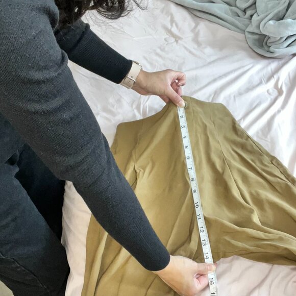 ZARA XS High Rise Mustard/Brown Viscose Linen Wide Leg Trousers With Pockets - Picture 12 of 16